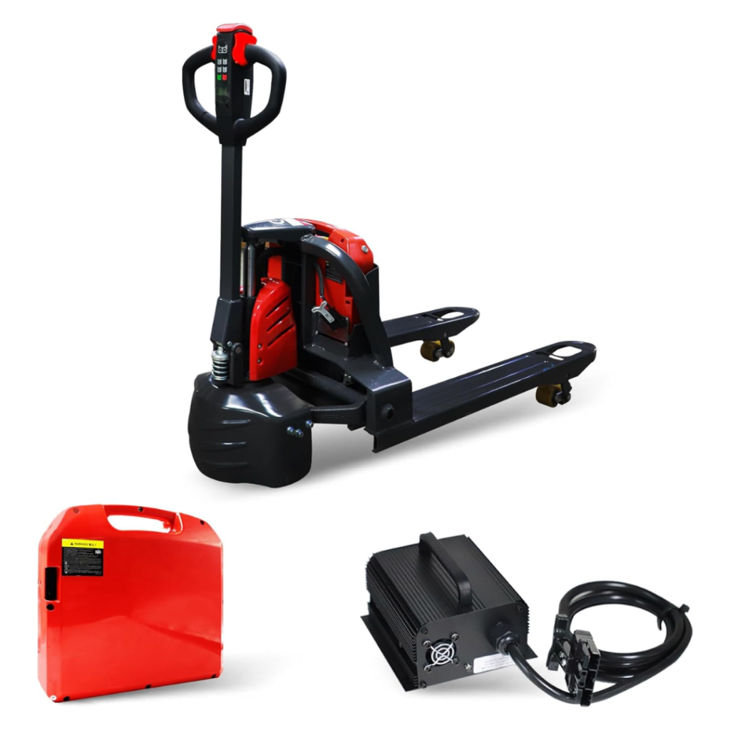 Full Electric Pallet Jack, 4400LBS Capacity 45" x 27" Forks Electric Powered