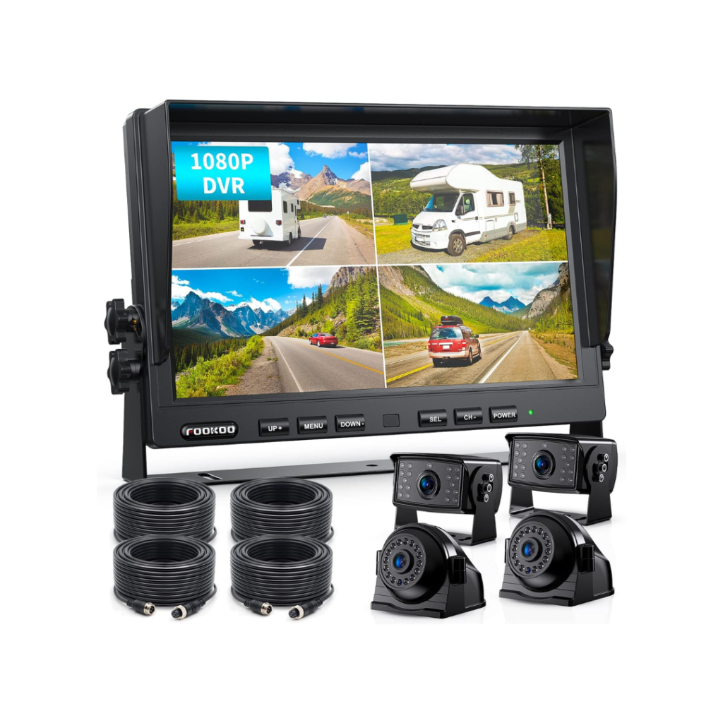Fookoo Ⅱ 10" 1080P Wired Backup Camera System Kit,10