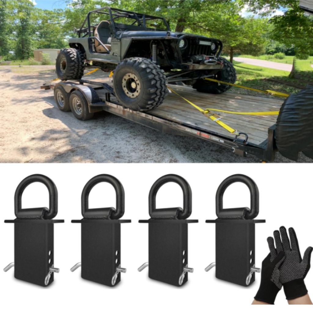 4pcs 12000lbs Heavy Duty Removable D Ring Stake Pocket tie