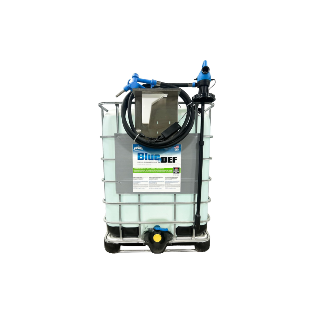 Pre-Filled BlueDEF Tote with Pump - 230 Gallons of Premium Blue DEF